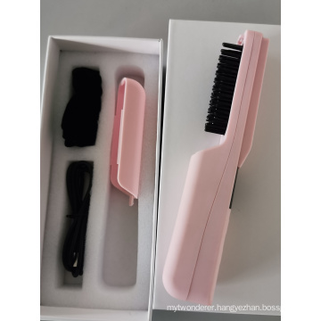 Cordless rechargeable hair straightener brush